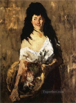  Basket Art - Woman with a Basket William Merritt Chase